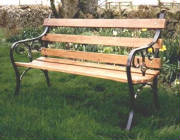 wrought iron garden bench